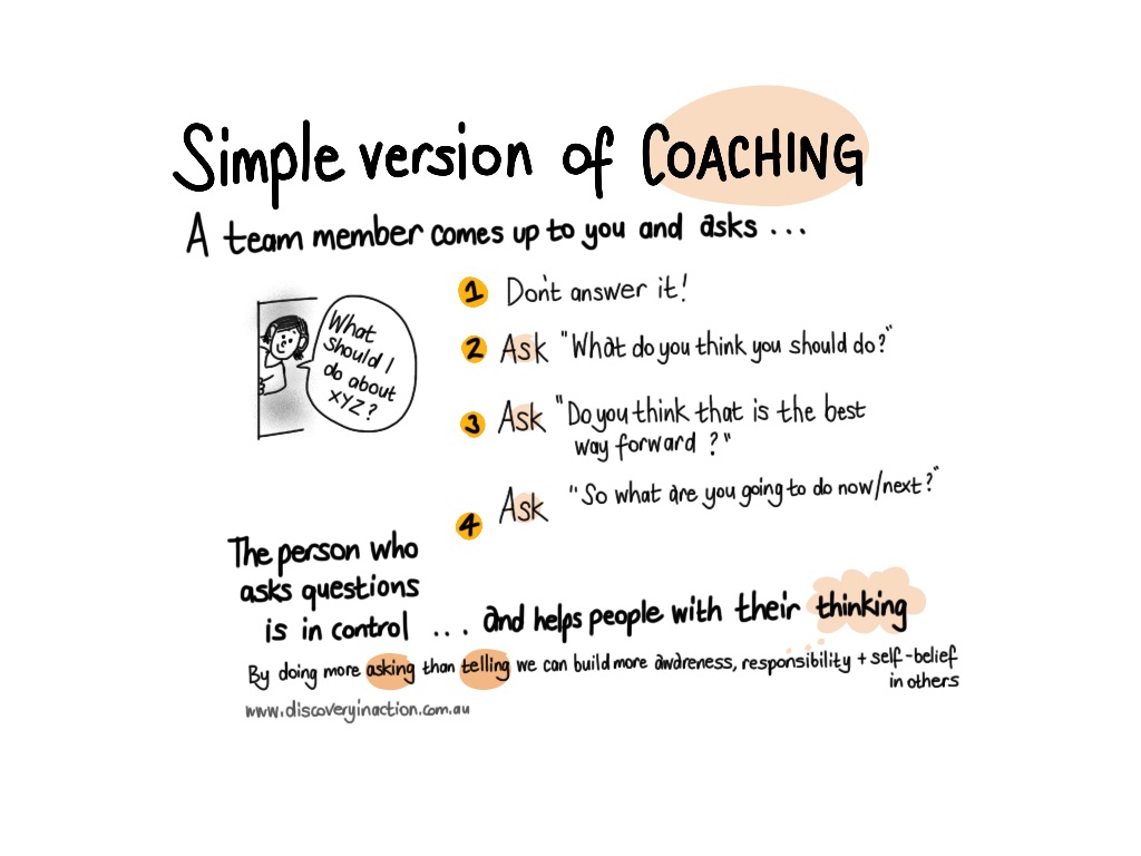 simple coaching when people pop their head in your door